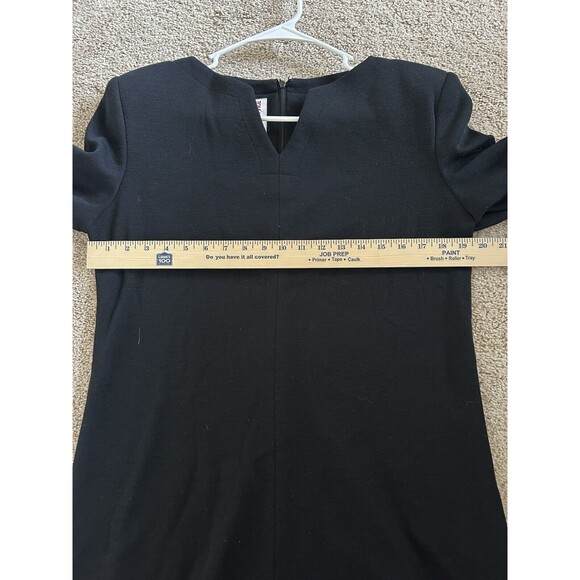 Tom & Linda Platt Designer Luxury V-neck Black Dress Dress Size M 100% Wool - Picture 5 of 9